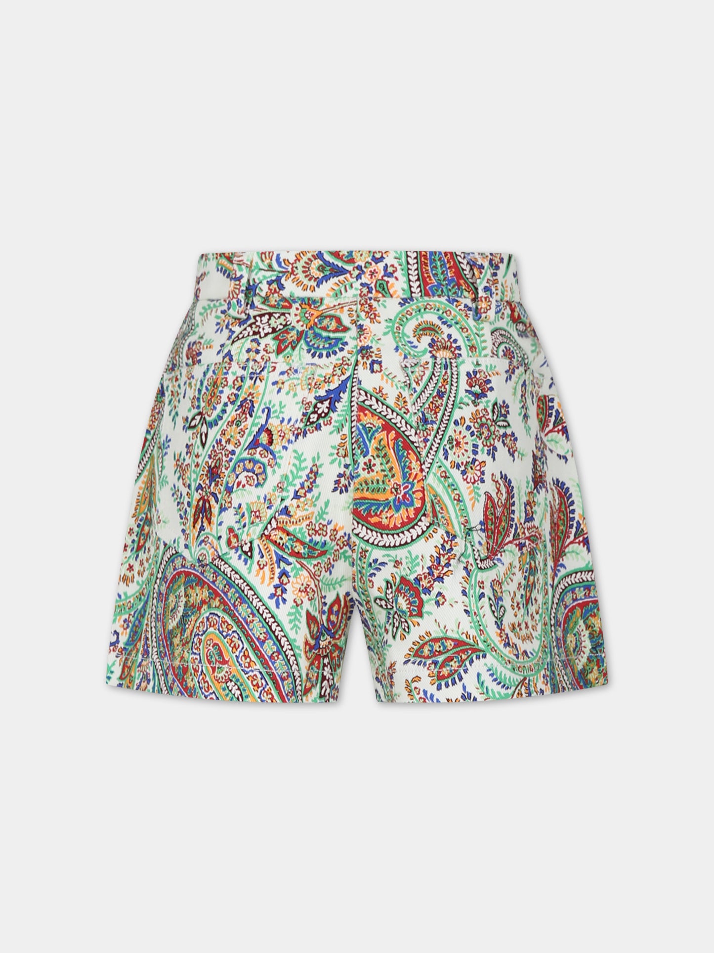 Shorts avorio per bambina con motivo paisley,Etro,GU6A79 D0081 102MC