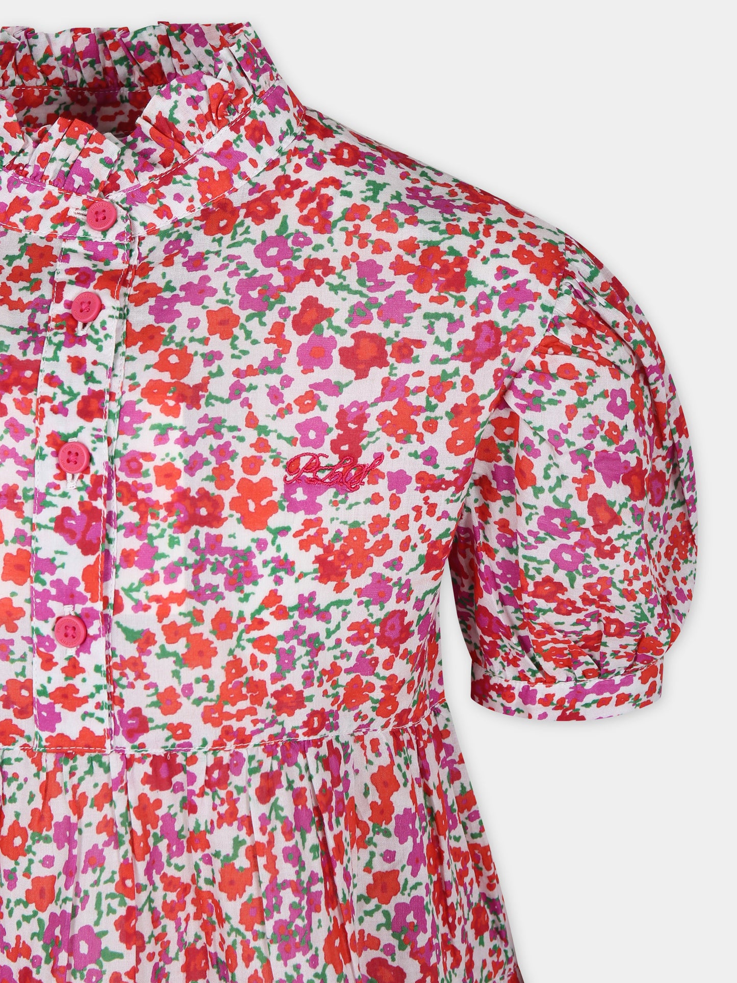 Vestito bianco per bambina con stampa fiori,Philosophy,PFAB030 C CF018 D999