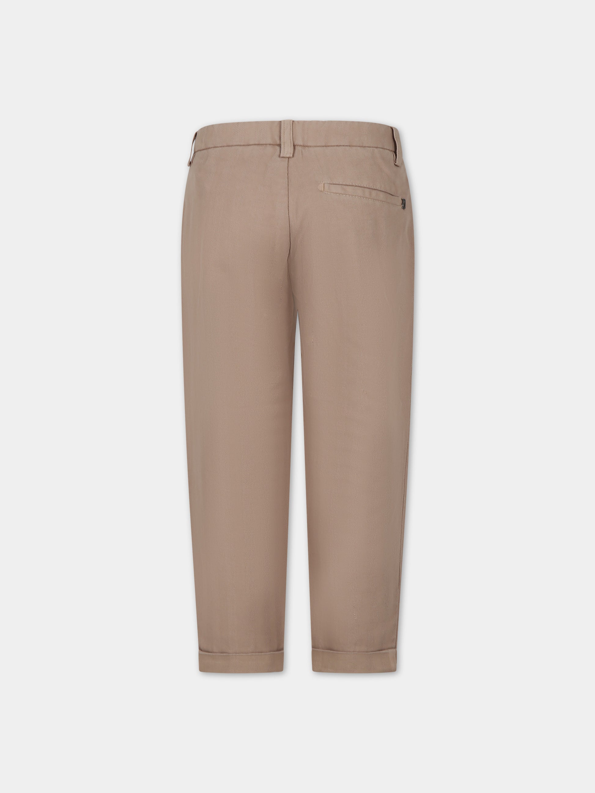 Pantaloni beige per bambino con logo,Dondup Kids,DMPA047 0 LC005 0034