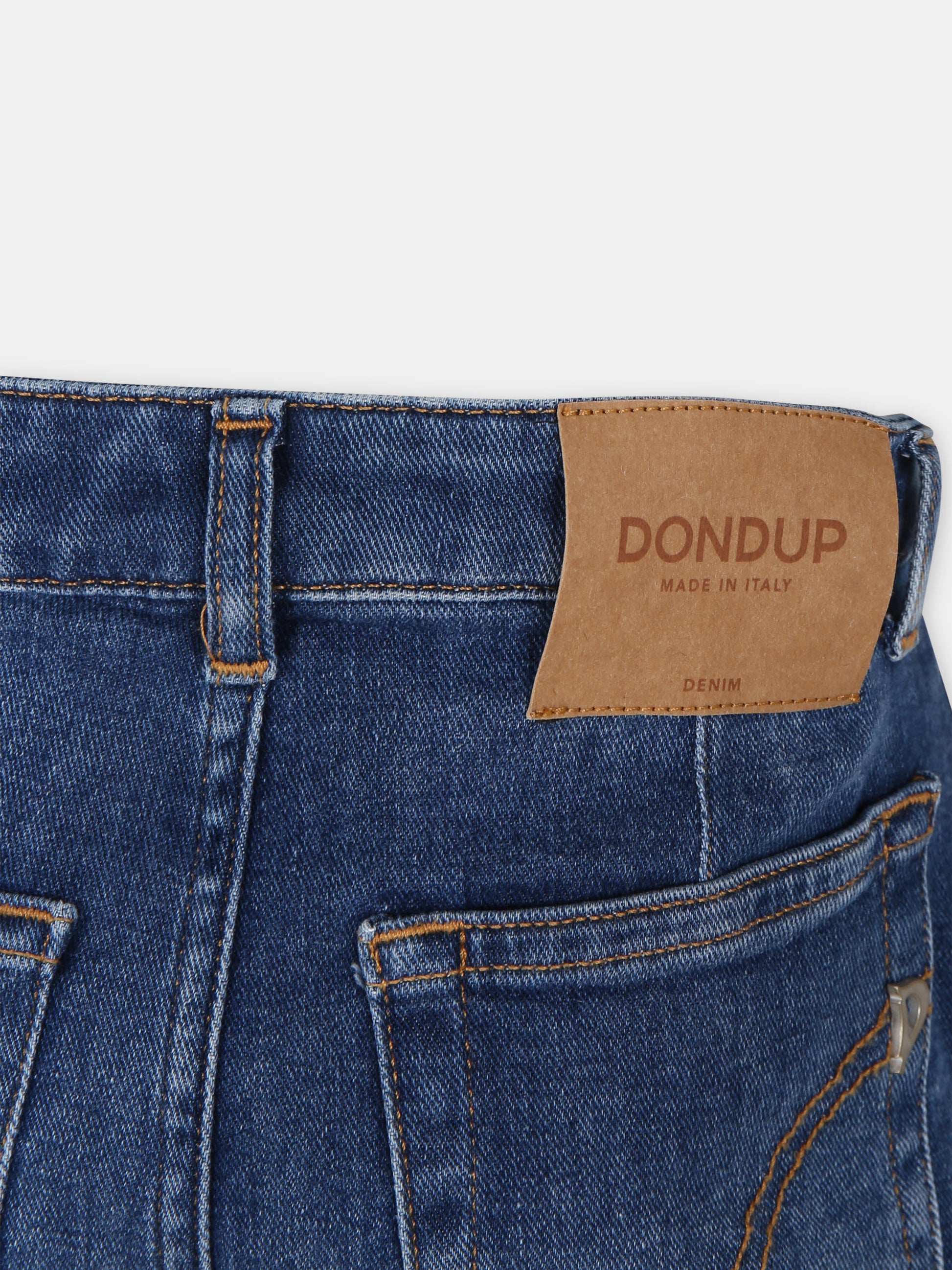 Shorts blu per bambina con logo,Dondup Kids,DFBE015 C DS039 4999