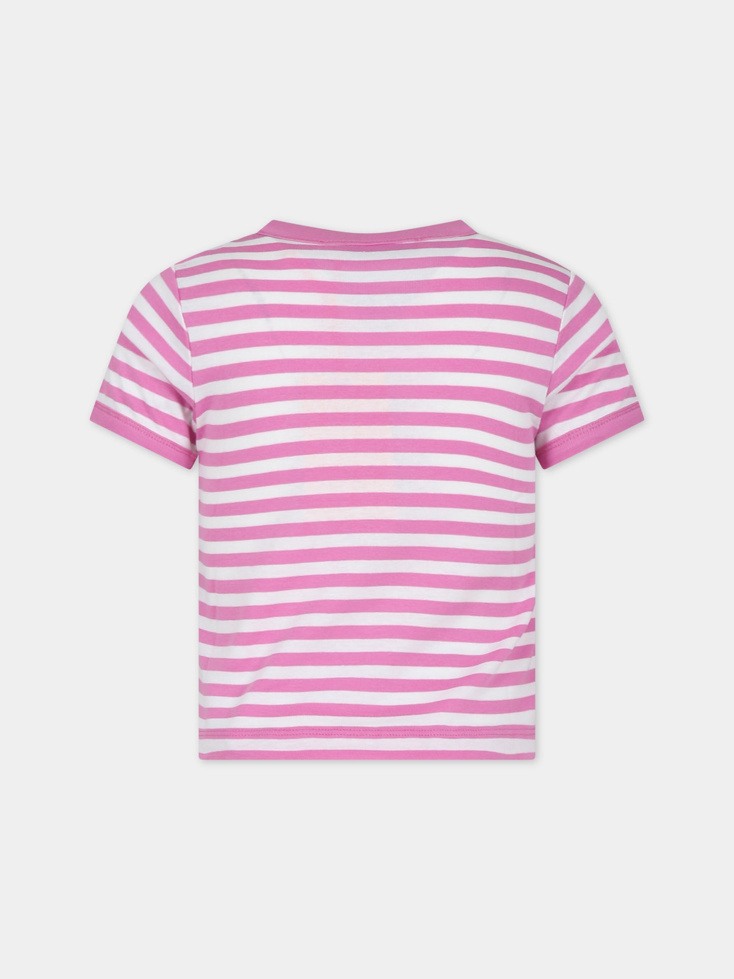 T-shirt fucsia per bambina con logo,Max&co,MX0006 MX008 MAXT2F MX300