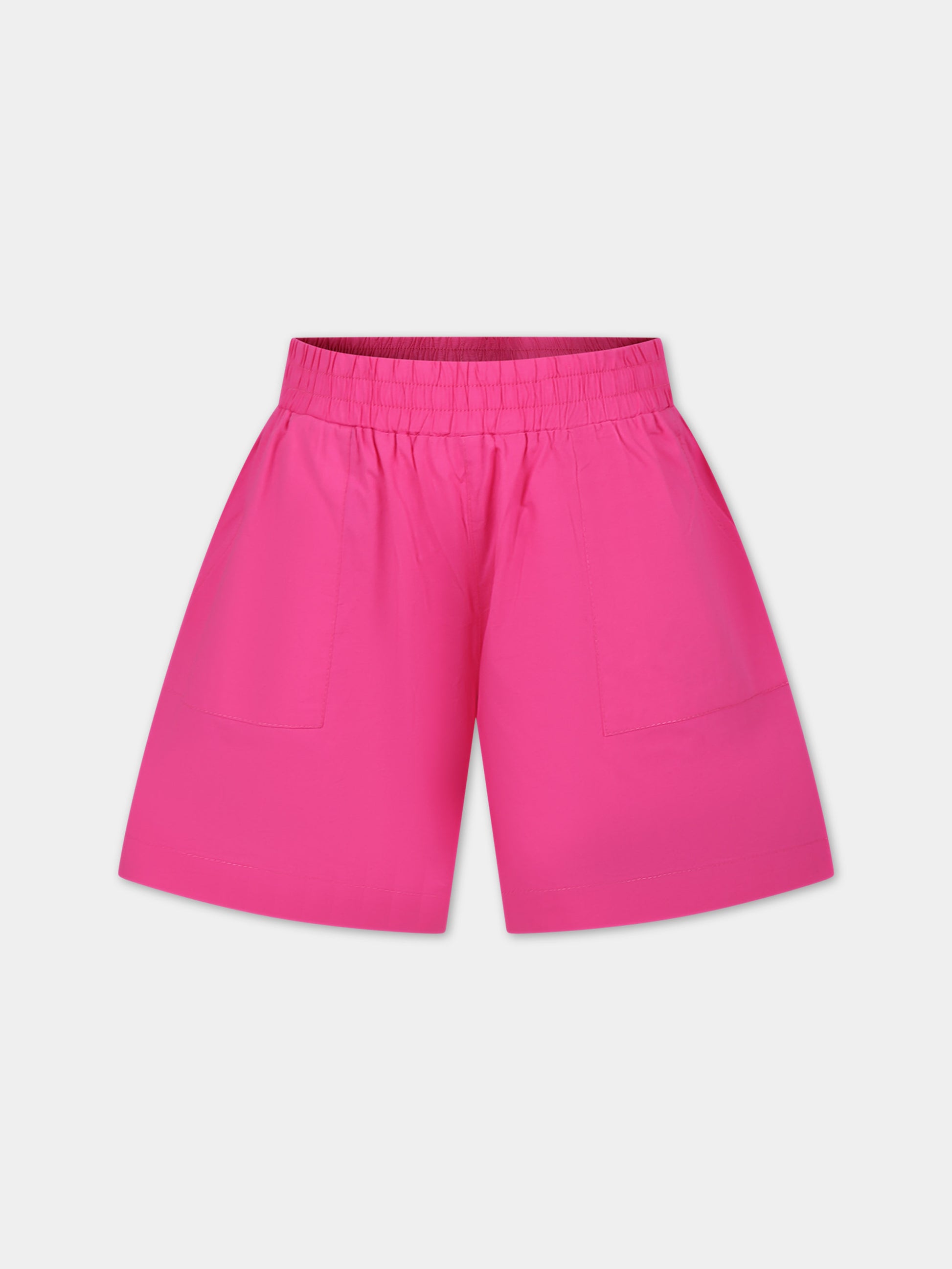 Shorts fucsia per bambina con logo,Max&co,MX0028 MX010 MAXP7F MX351