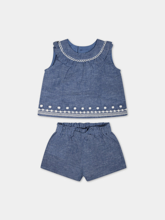 Completo in denim per neonata,Mayoral,1298 084