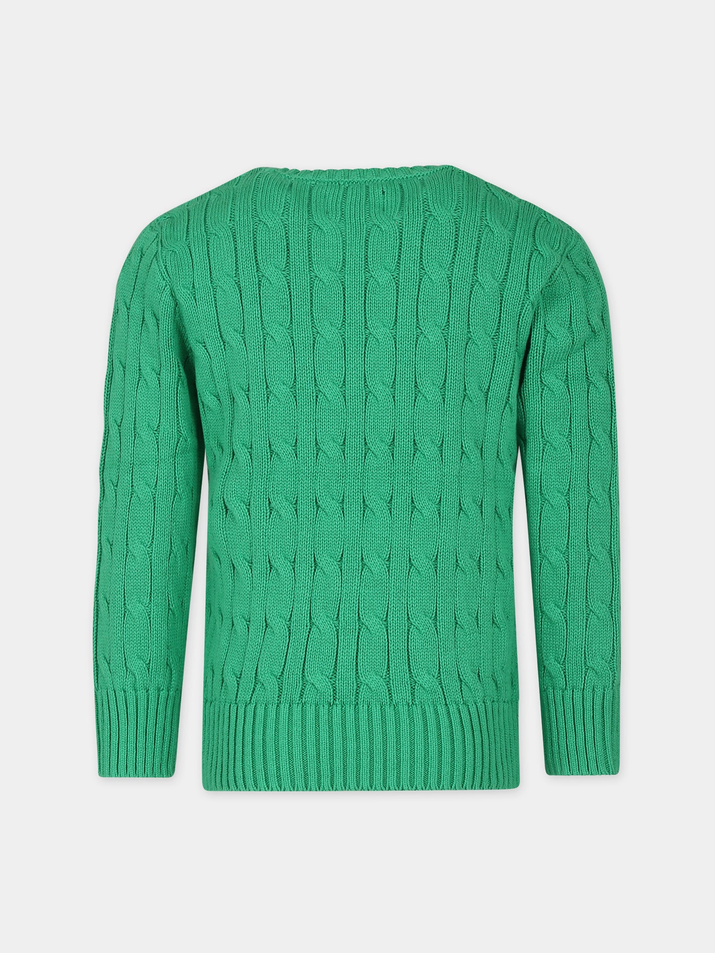 Maglione verde per bambino con ricamo,Ralph Lauren Kids,702674063