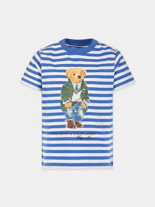 T-shirt azzurra per bambino con Polo Bear,Ralph Lauren Kids,934391001