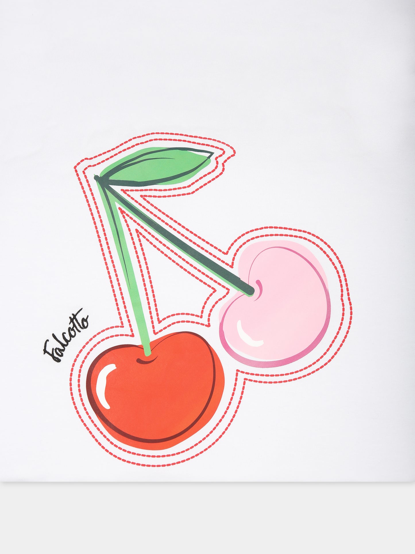 Coperta bianca per neonata con stampa ciliegie,Falcotto,001 6002218 01 1H09