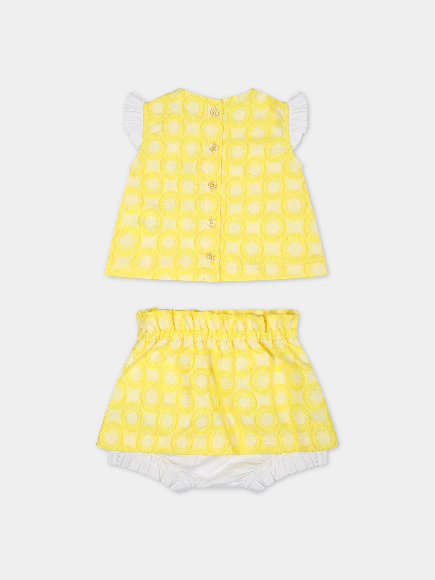 Vestito elegante giallo per neonata,Falcotto,001 6002223 01 0G04