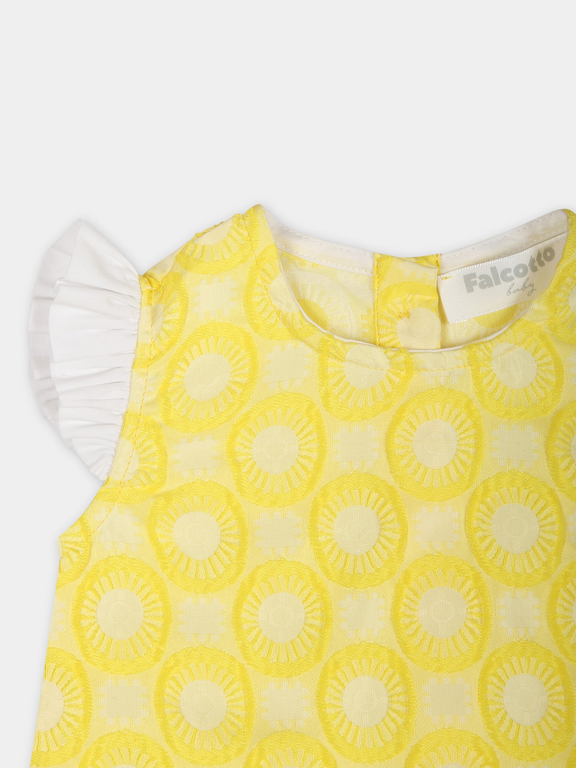 Vestito elegante giallo per neonata,Falcotto,001 6002223 01 0G04