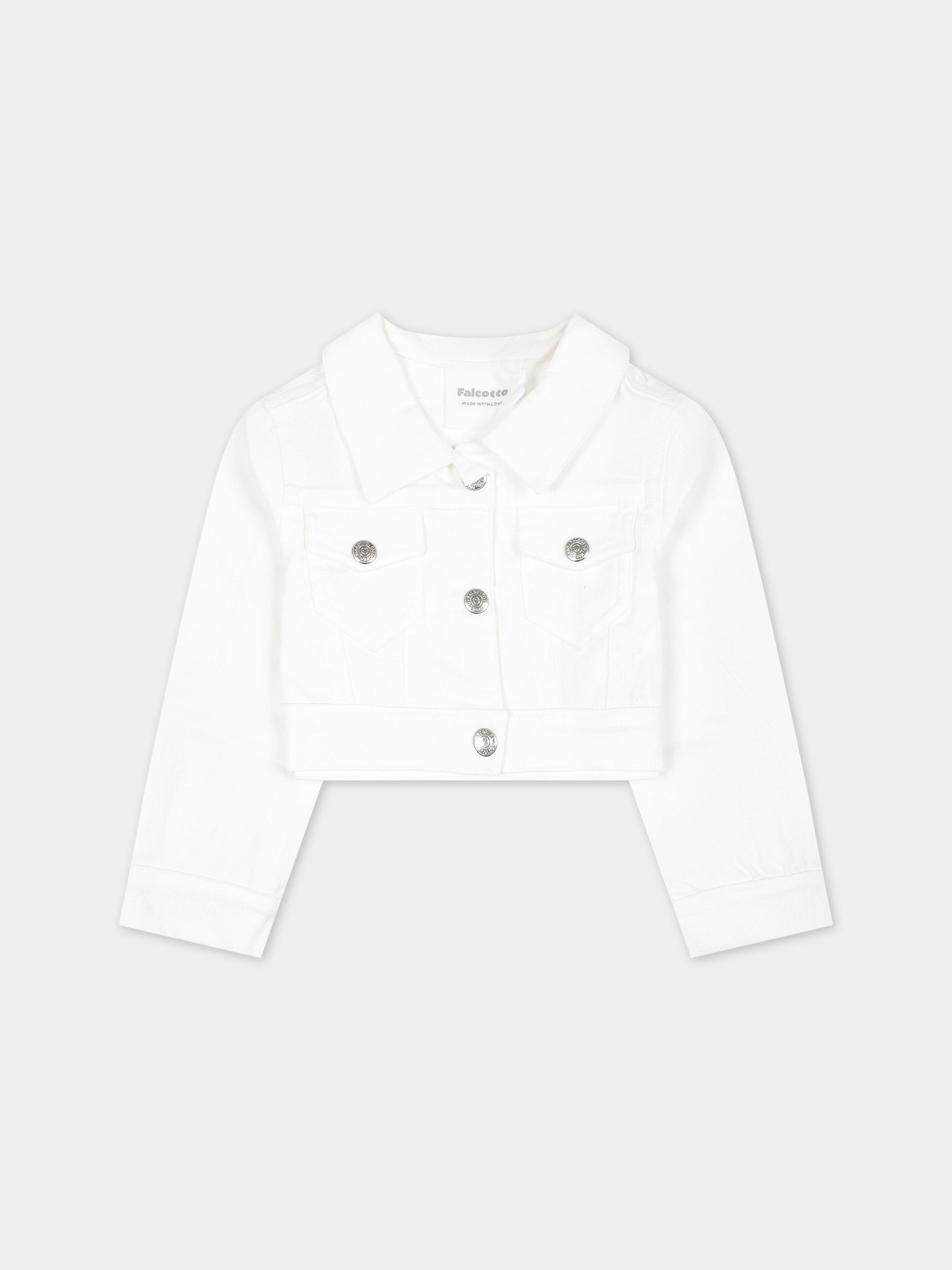 Giubbotto bianco per neonati con logo,Falcotto,001 6002181 01 0N01