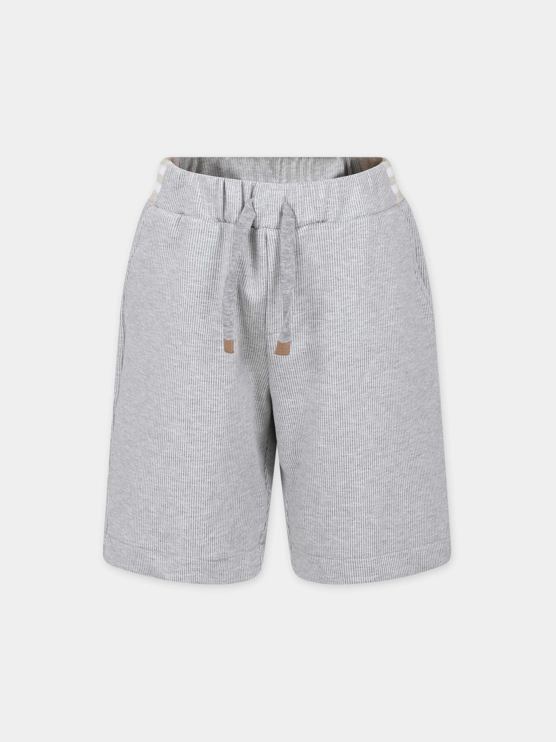 Shorts grigi per bambino con logo,Eleventy,EU6P69 J0368 803AV