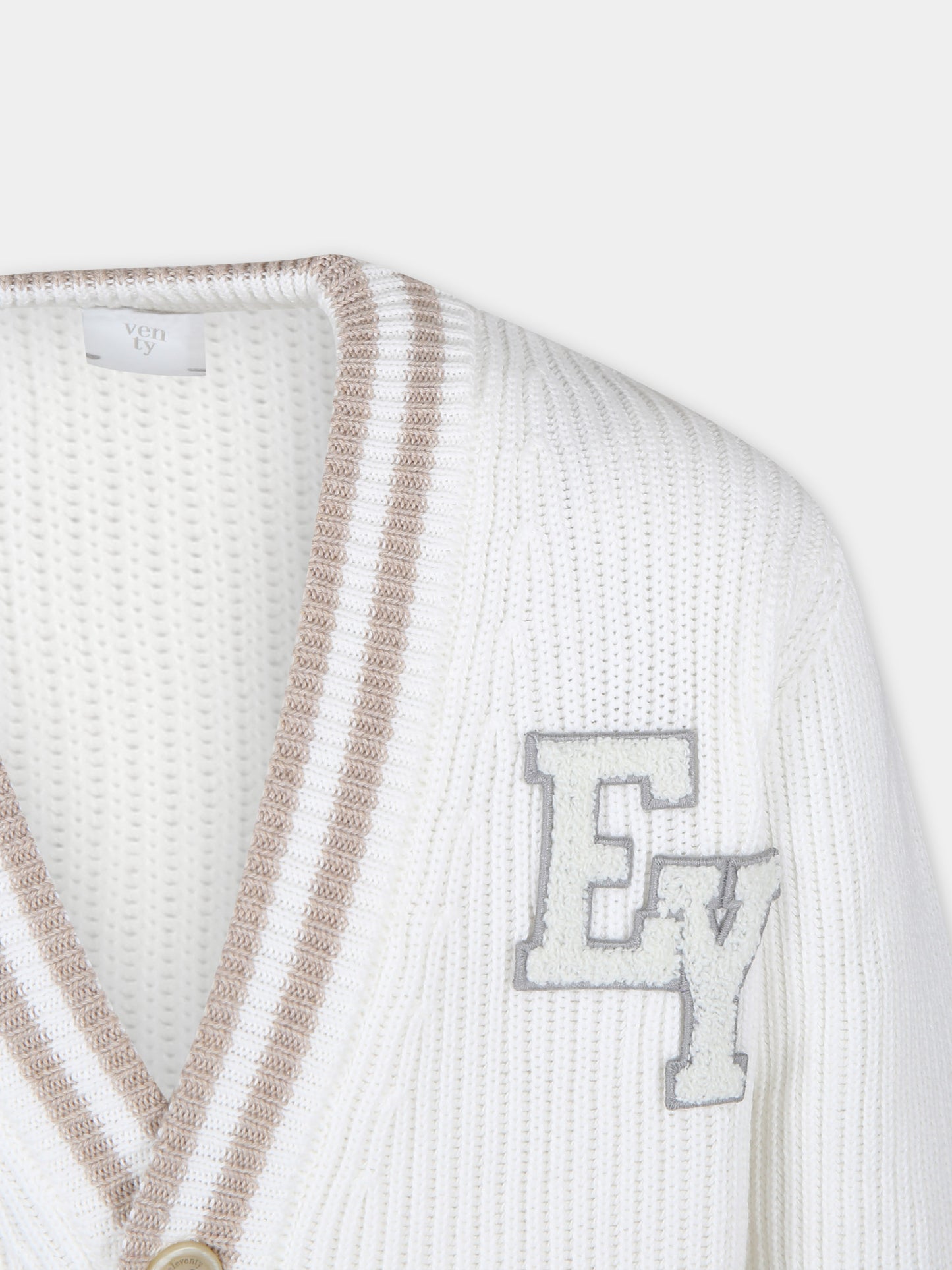 Cardigan avorio per bambino con logo,Eleventy,EU9P40 Z1376 101BG