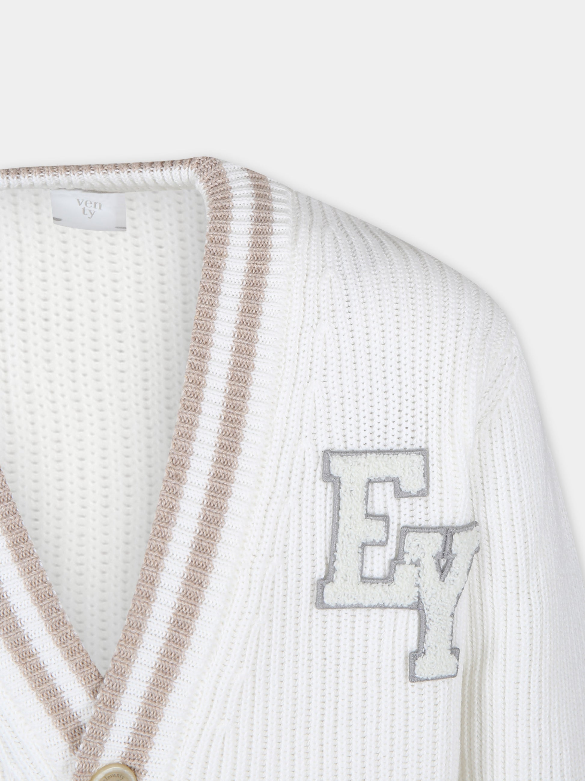 Cardigan avorio per bambino con logo,Eleventy,EU9P40 Z1376 101BG