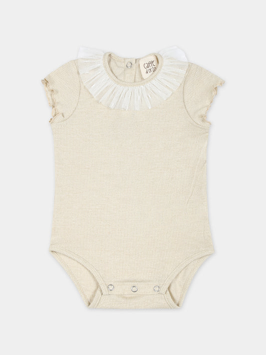 Body beige per neonata con tulle,Caffe' D'orzo,ZUAA11 J0384 220