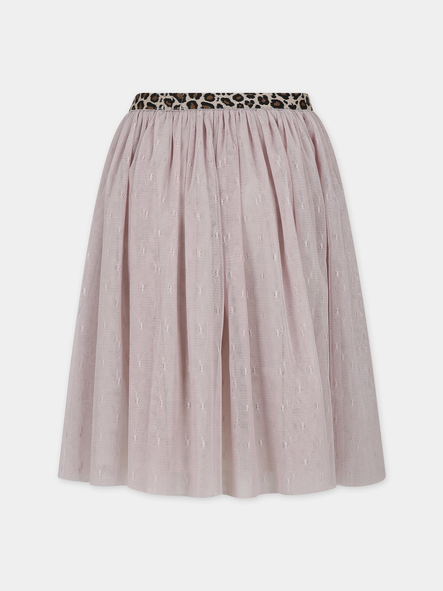 Gonna rosa per bambina con ricami,Caffe' D'orzo,ZU7A14 T0075 107