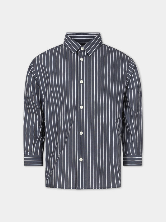 Camicia nera per bambino con logo,Douuod Kids,DU5A00 P0367 930BC