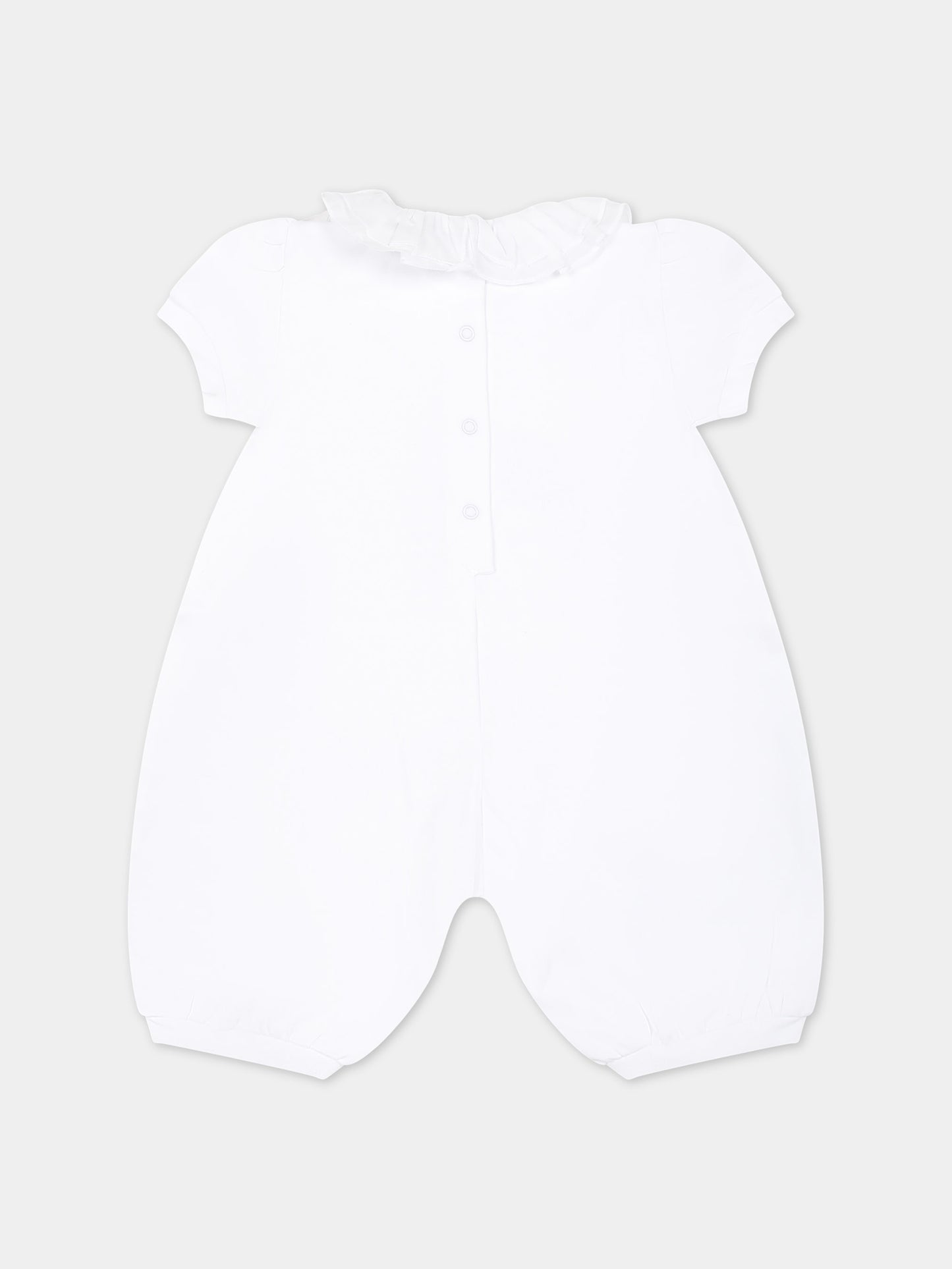 Pagliaccetto bianco per neonata con stampa margherite,Monnalisa,35C208 3000 0099