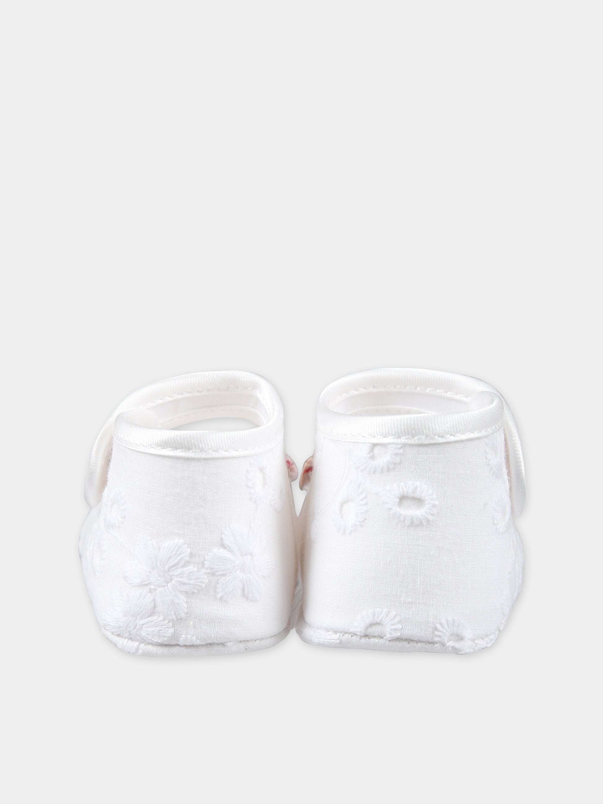 Ballerine bianche per neonata con orsetto,Monnalisa,39C005 3941 0099