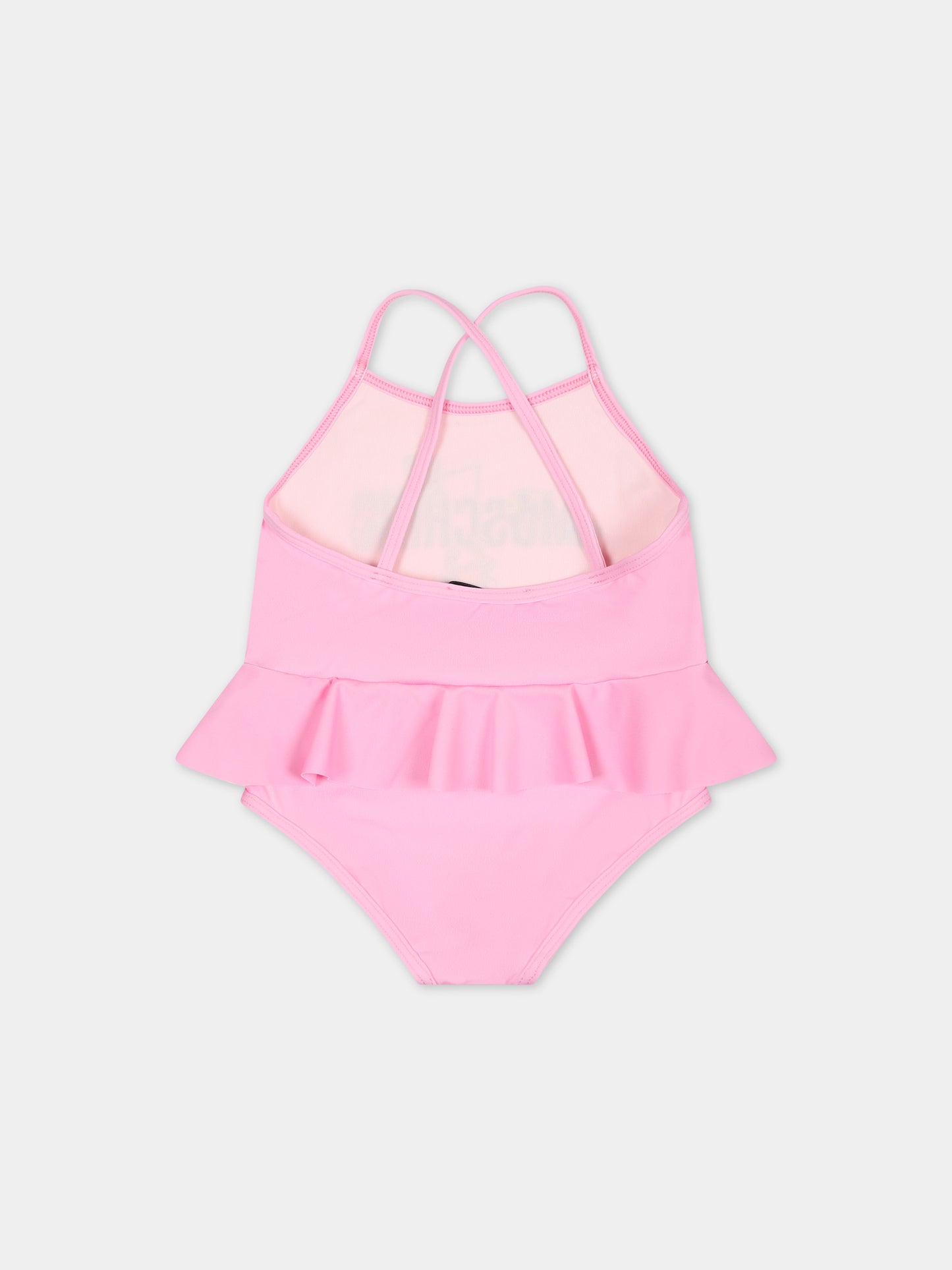 Costume intero rosa per neonata con logo,Moschino Kids,MDL00Q LKA00 50206