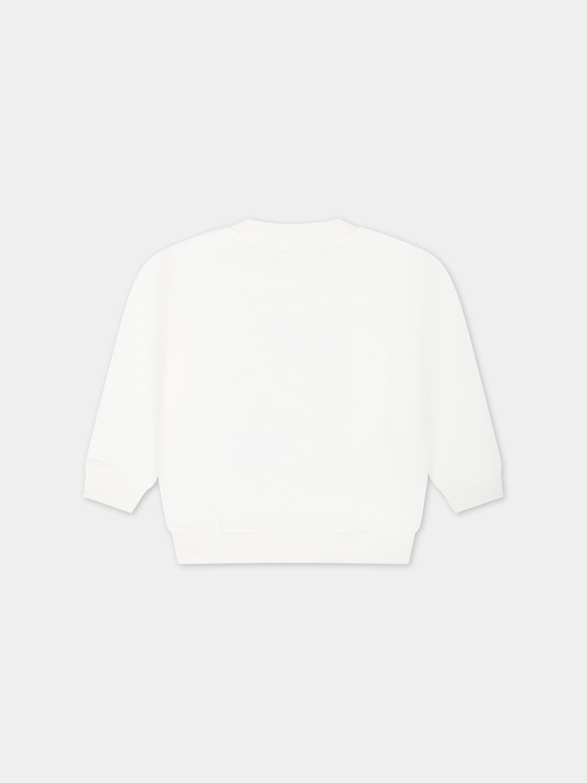 Felpa avorio per neonati con Teddy Bear e logo,Moschino Kids,MMF04Q LCA19 10063