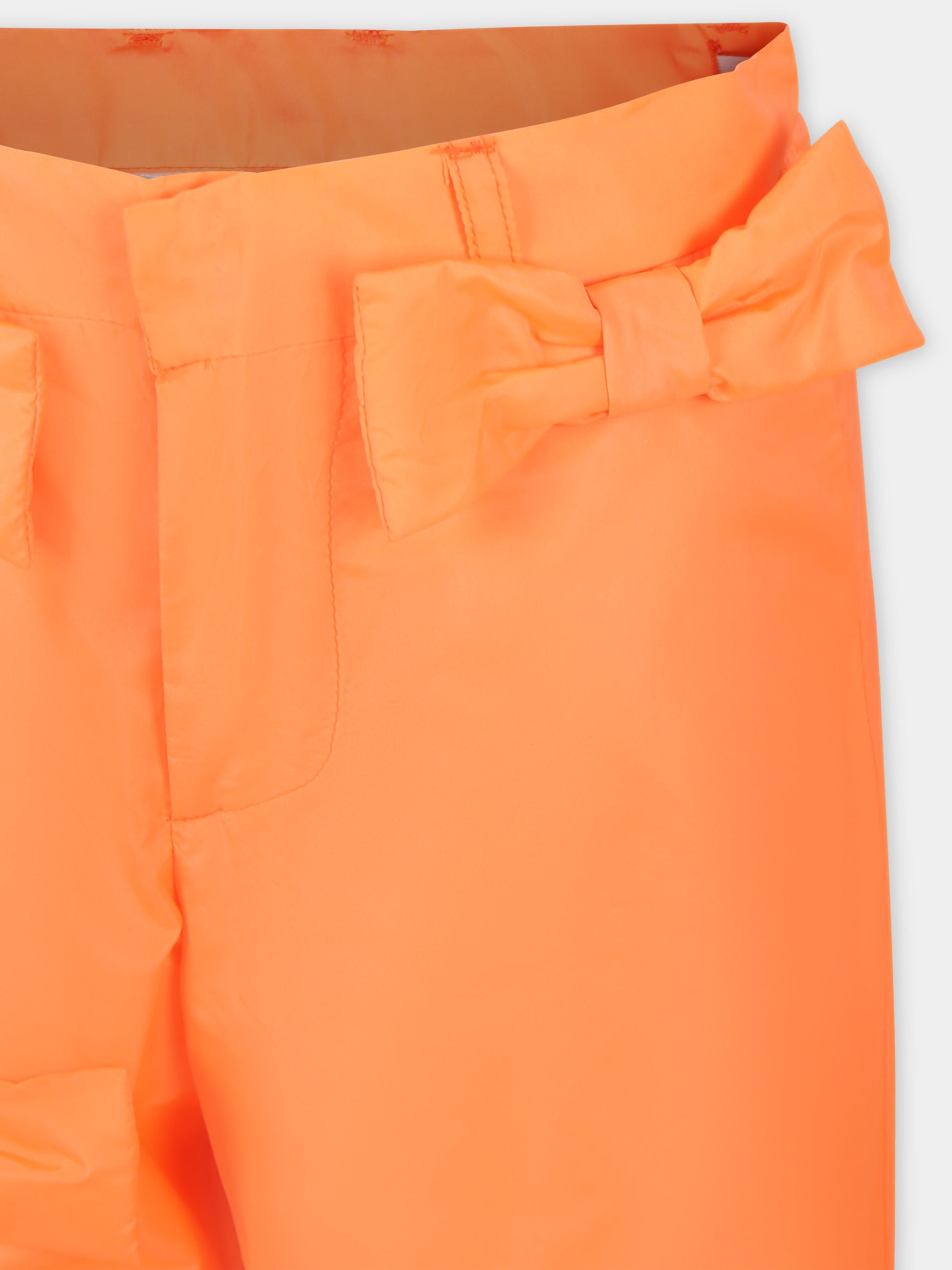 Pantaloni arancioni per bambina con fiocchi,Caroline Bosmans,SS24 2004 64 2507