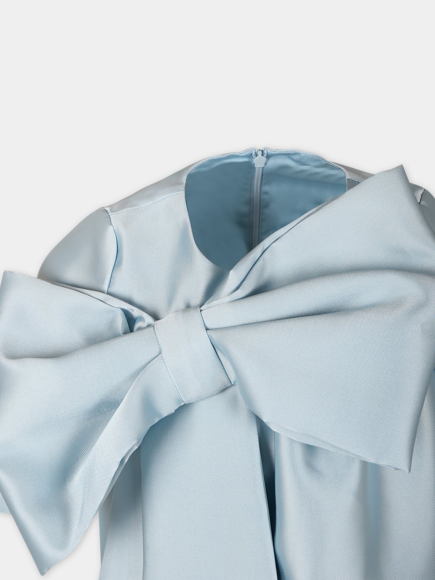 Vestito celeste per bambina con fiocco,Caroline Bosmans,SS24 4017B 60 6010