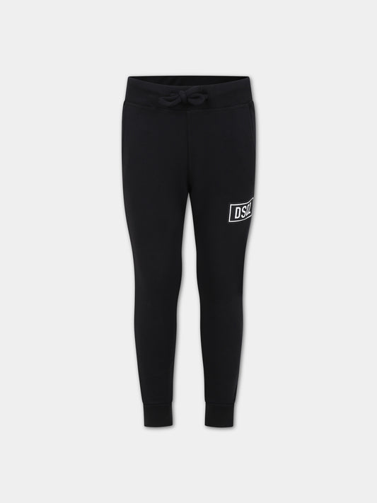 Pantaloni neri per bambino con logo,Dsquared2,DQ0546 D001H DQ900