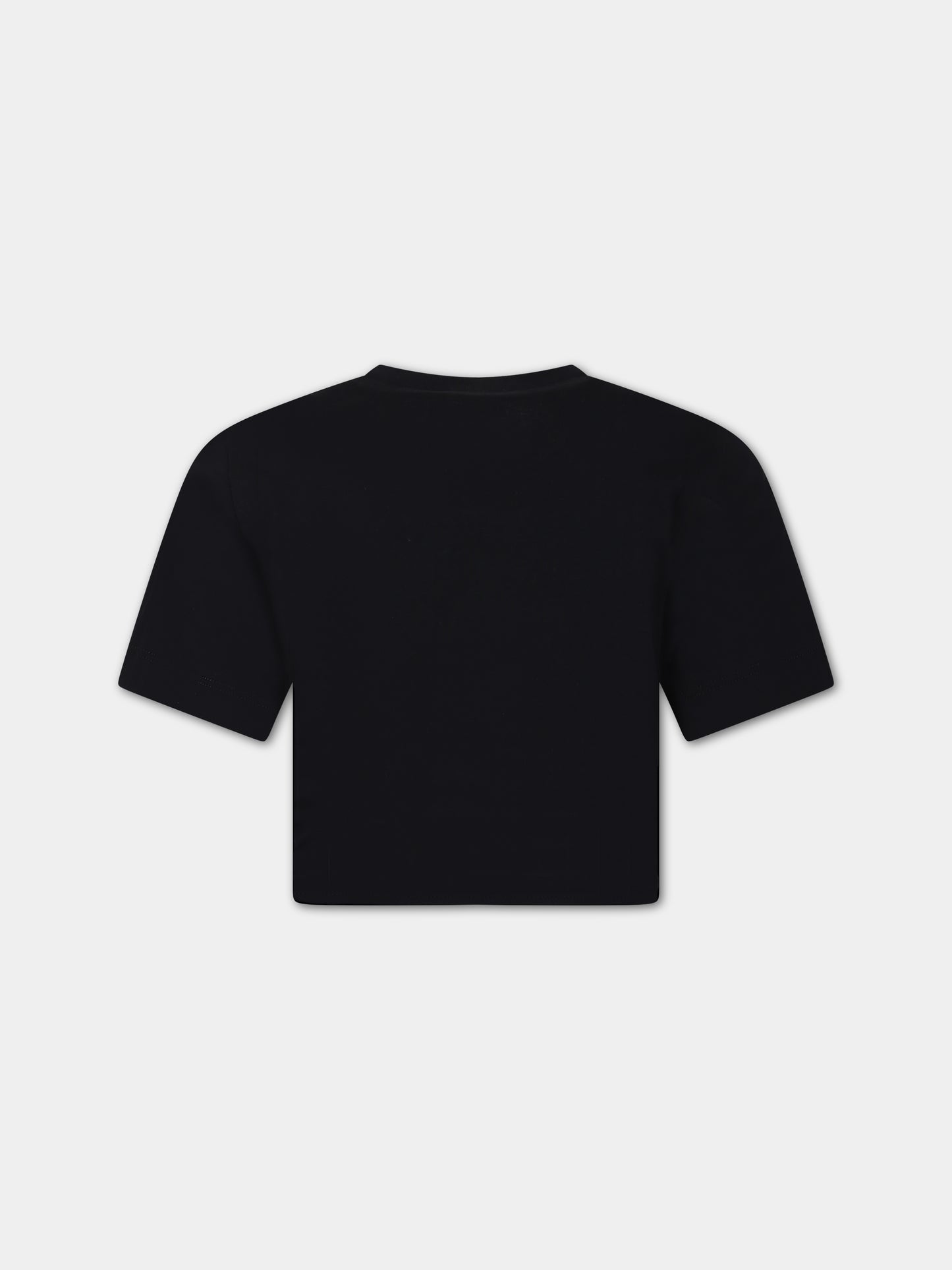 T-shirt nera per bambina con fiocco,N°21 Kids,N21629 N0080 0N900