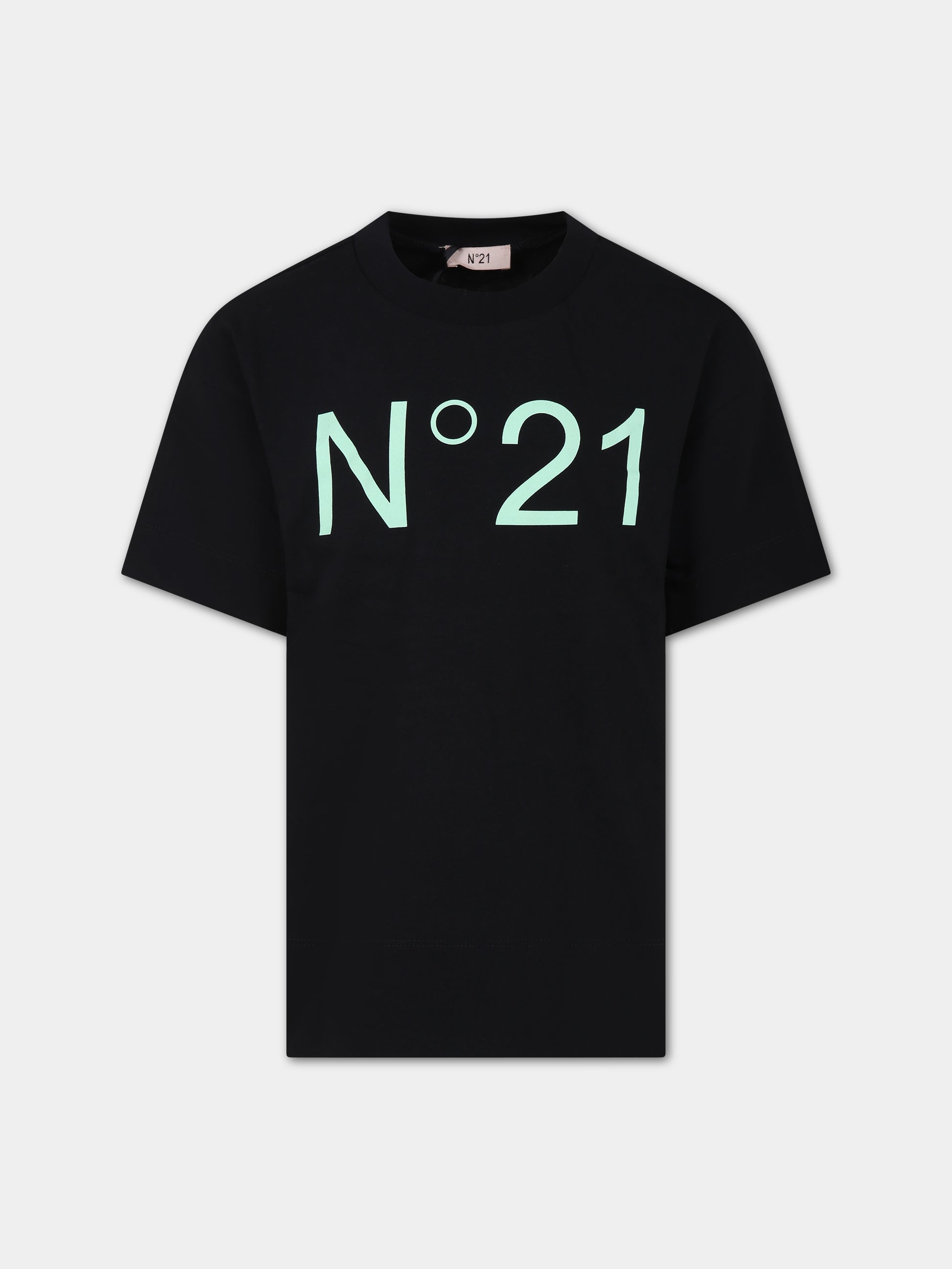 T-shirt nera per bambina,N°21 Kids,N21617 N0153 0N900