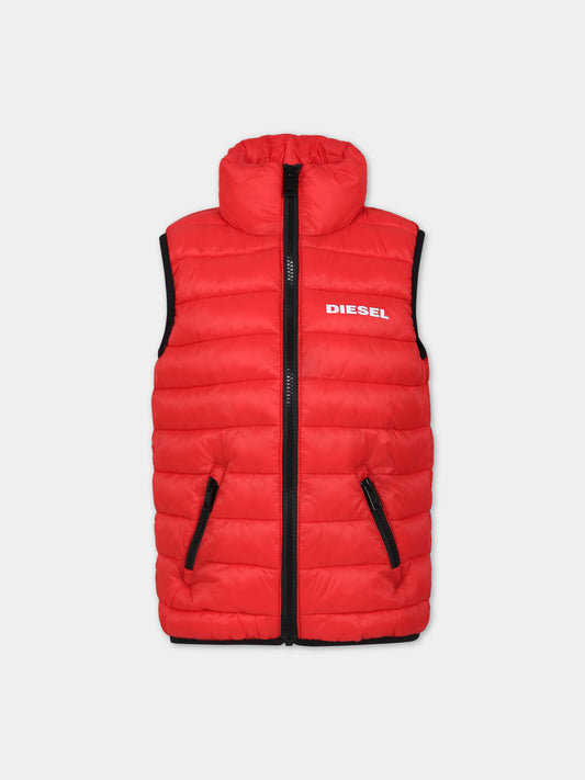 Gilet rosso per bambini,Diesel,J01087 KXBDY K438