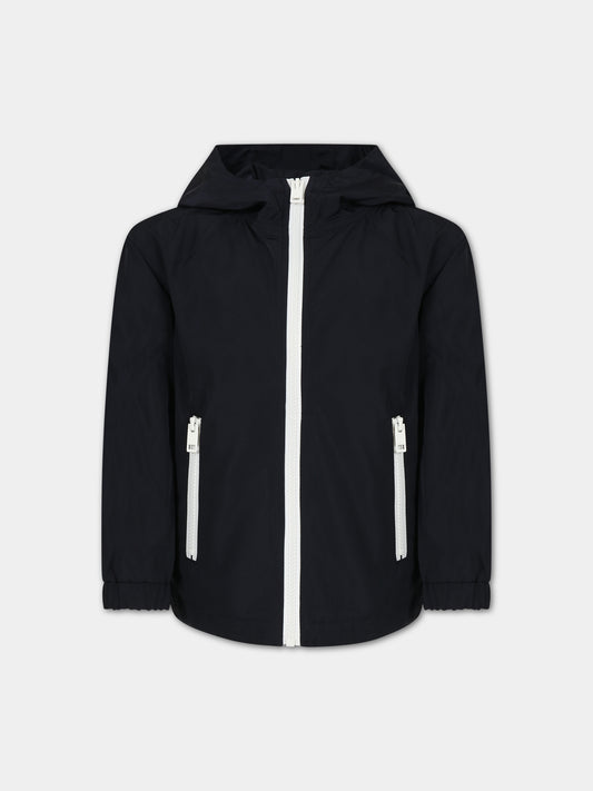 Giacca a vento nera per bambini con logo,Diesel,J01088 KXBBN K900