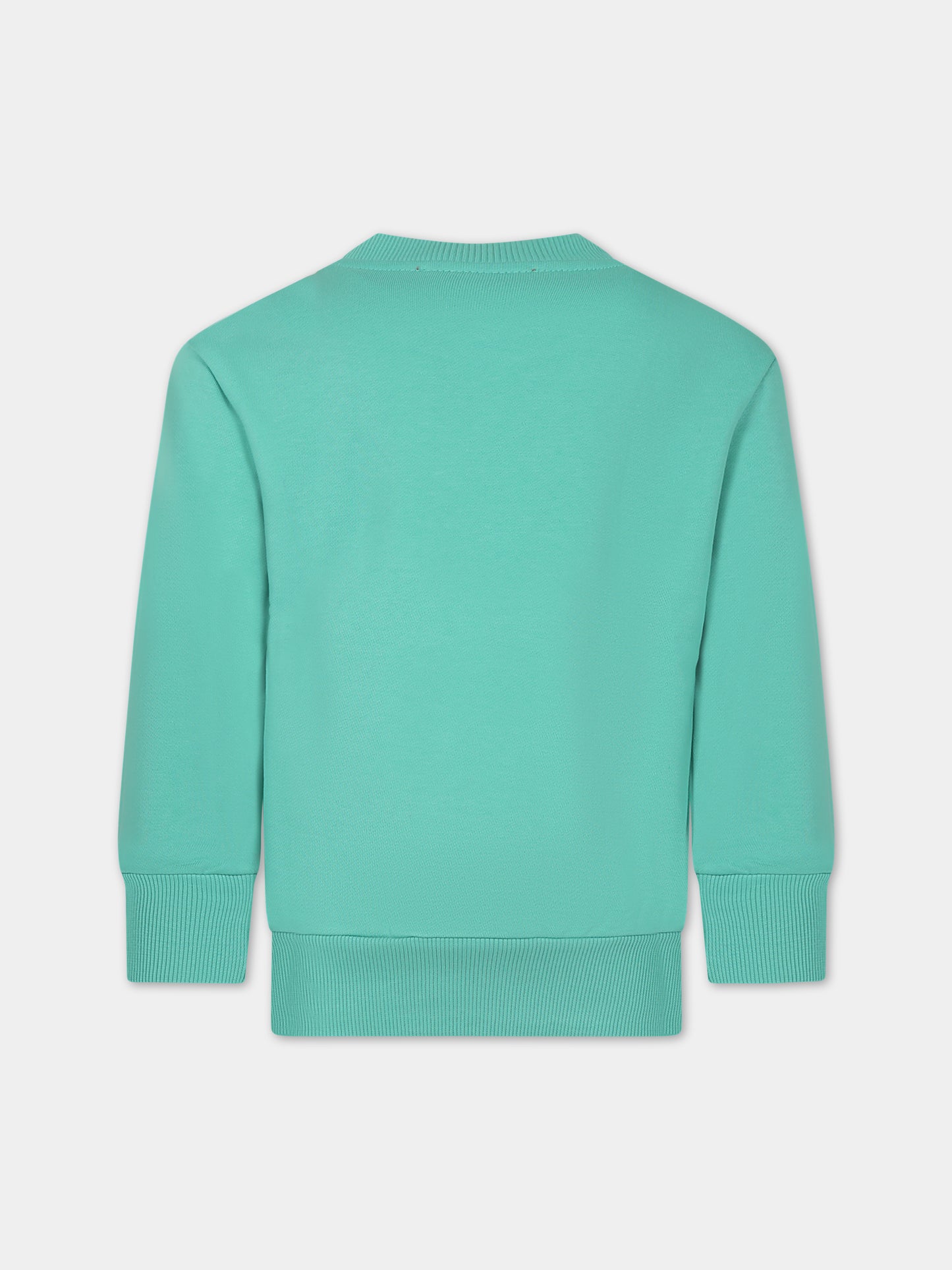 Felpa verde per bambino con stampa logo,Diesel,J01117 0IAJH K50T