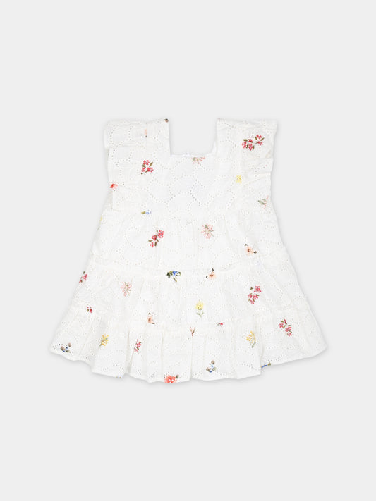 Vestito casual bianco per neonata,Tartine Et Chocolat,TY30061 01