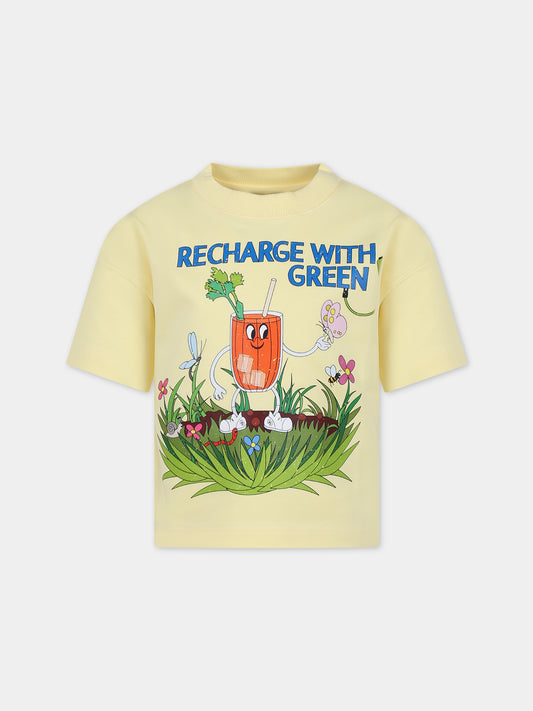 T-shirt gialla per bambini con stampa,Romy June,0001 01 2002 601 F23