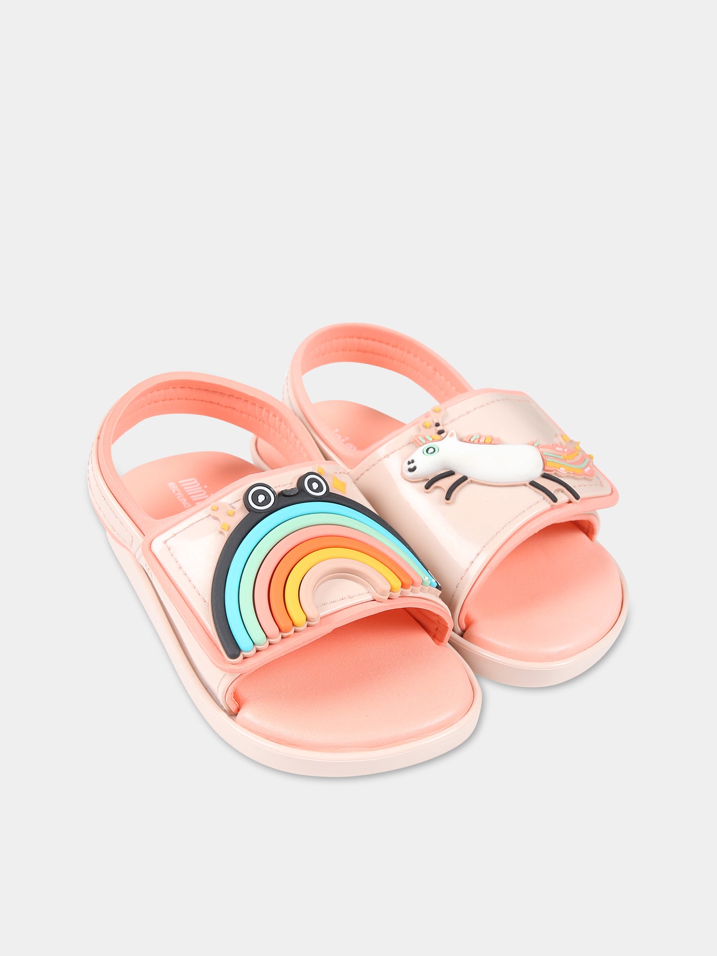 Sandali rosa per bambina con arcobaleno e unicorno,Mini Melissa,33832 AK320 06411