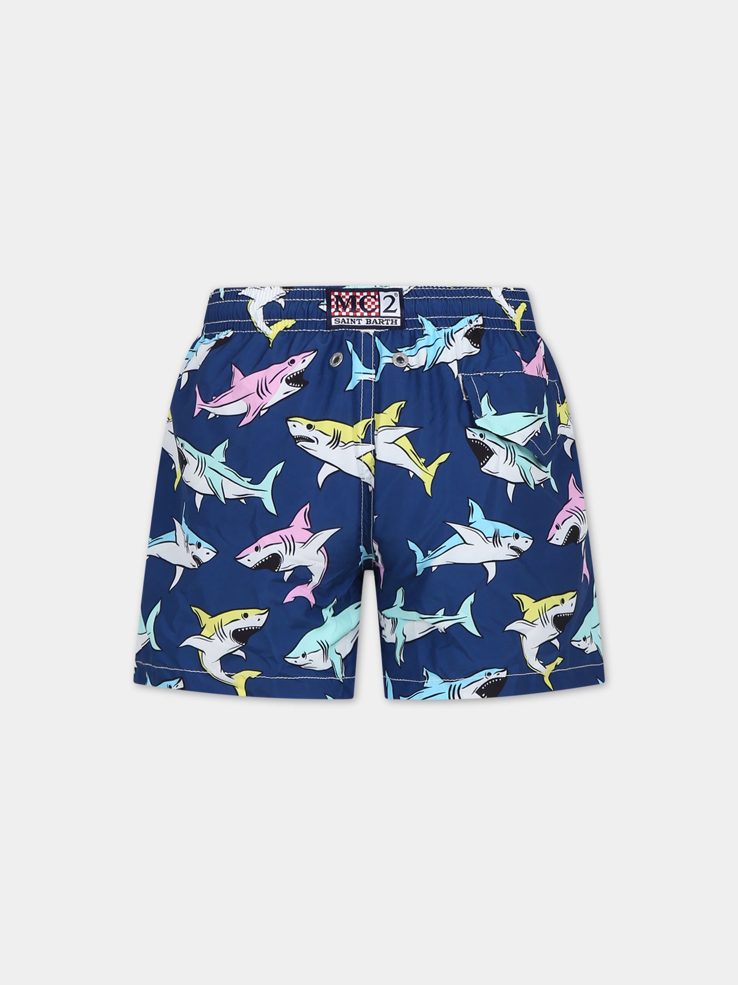 Boxer mare blu per bambino con stampa squali,Mc2 Saint Barth,JEA0004 02002F