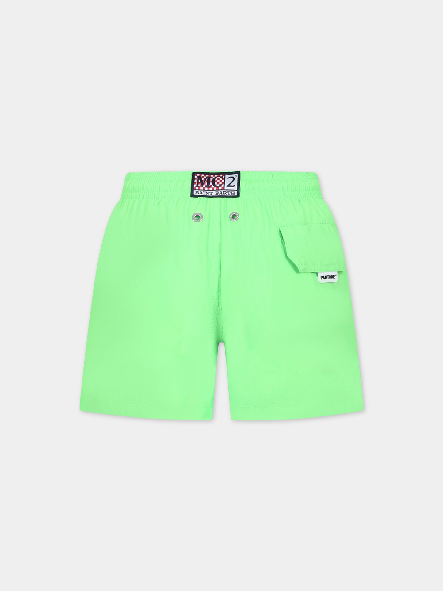 Boxer mare verde per bambino con logo,Mc2 Saint Barth,JEA0012 00119F