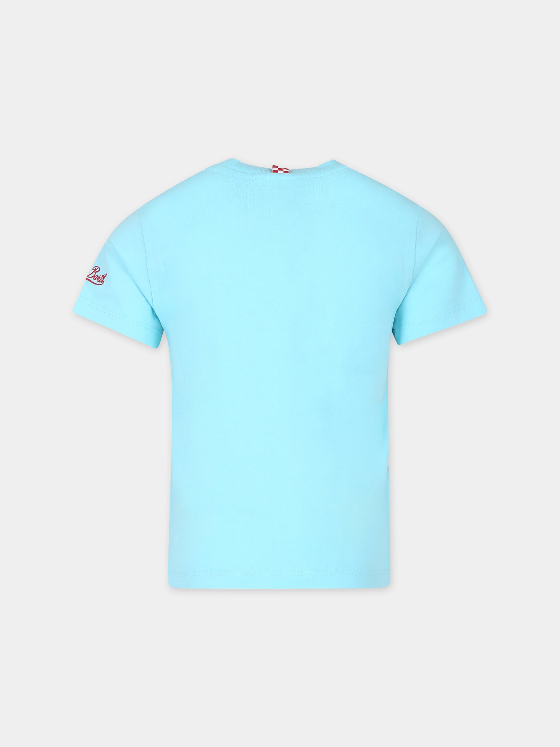 T-shirt celeste per bambino con stampa Snoopy,Mc2 Saint Barth,TSH0001 02682F