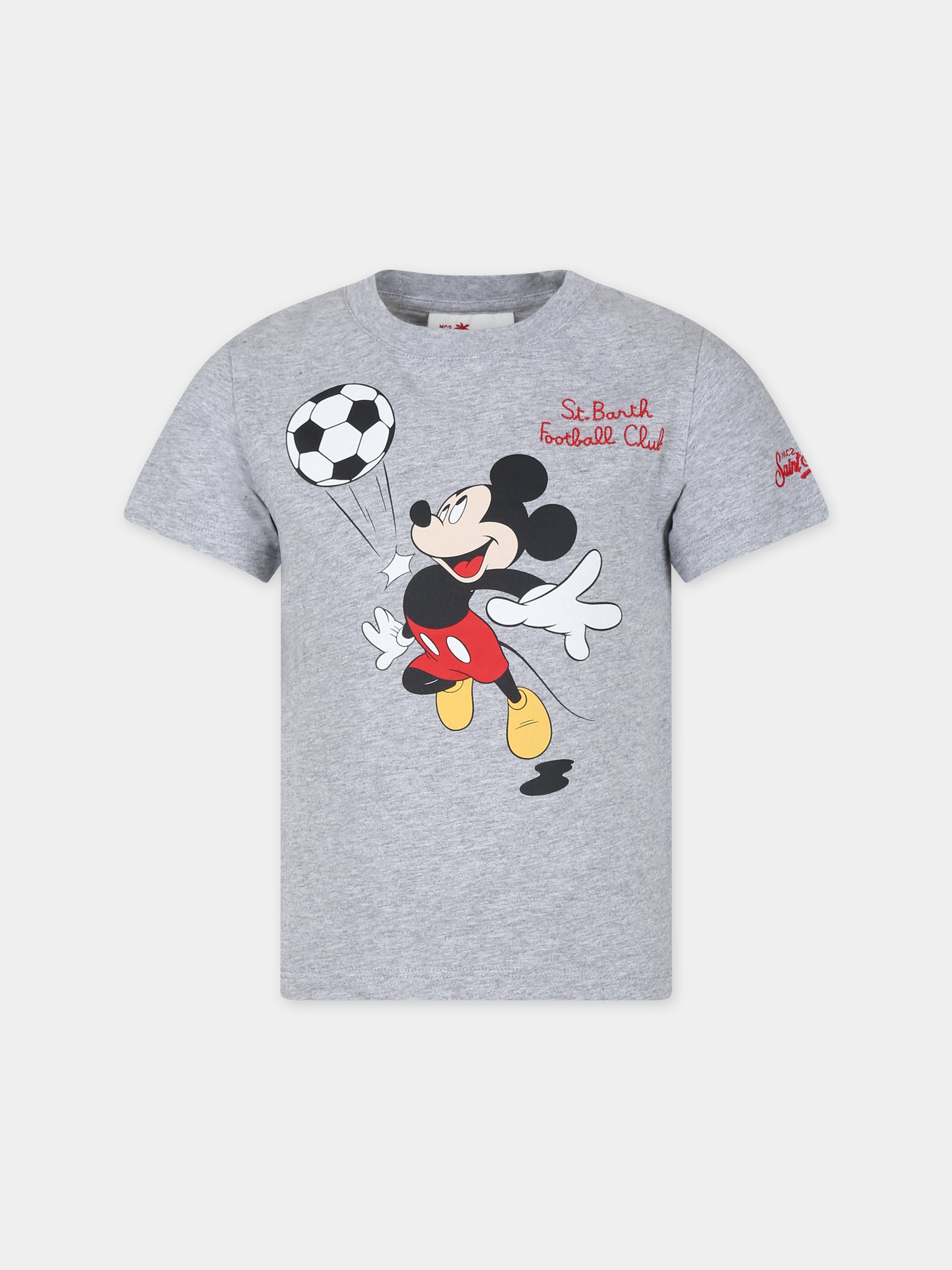 T-shirt grigia per bambino con stampa Topolino,Mc2 Saint Barth,TSH0001 03263F