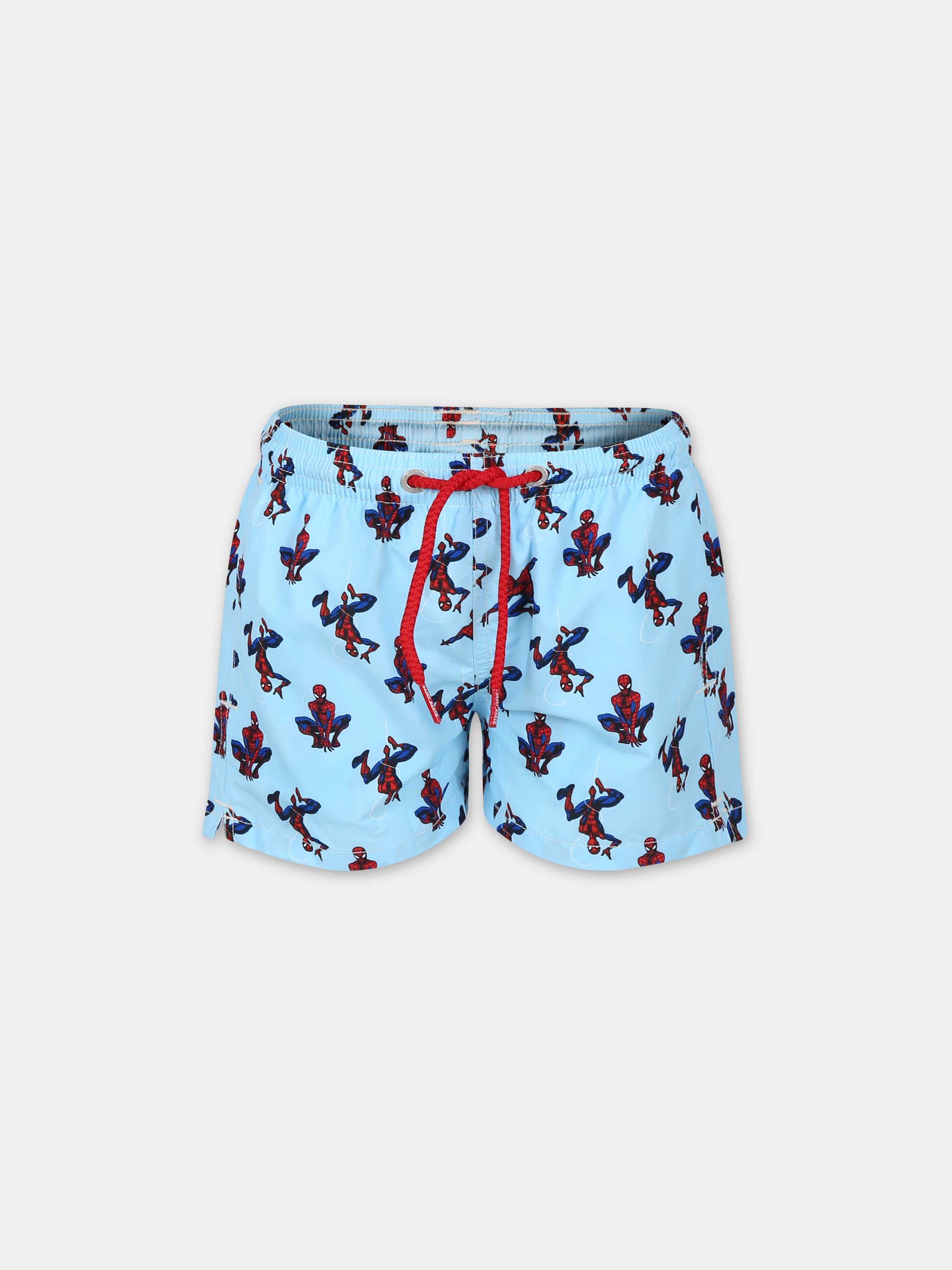 Boxer mare celeste per bambino con stampa Spiderman,Mc2 Saint Barth,JEA0004 03416F