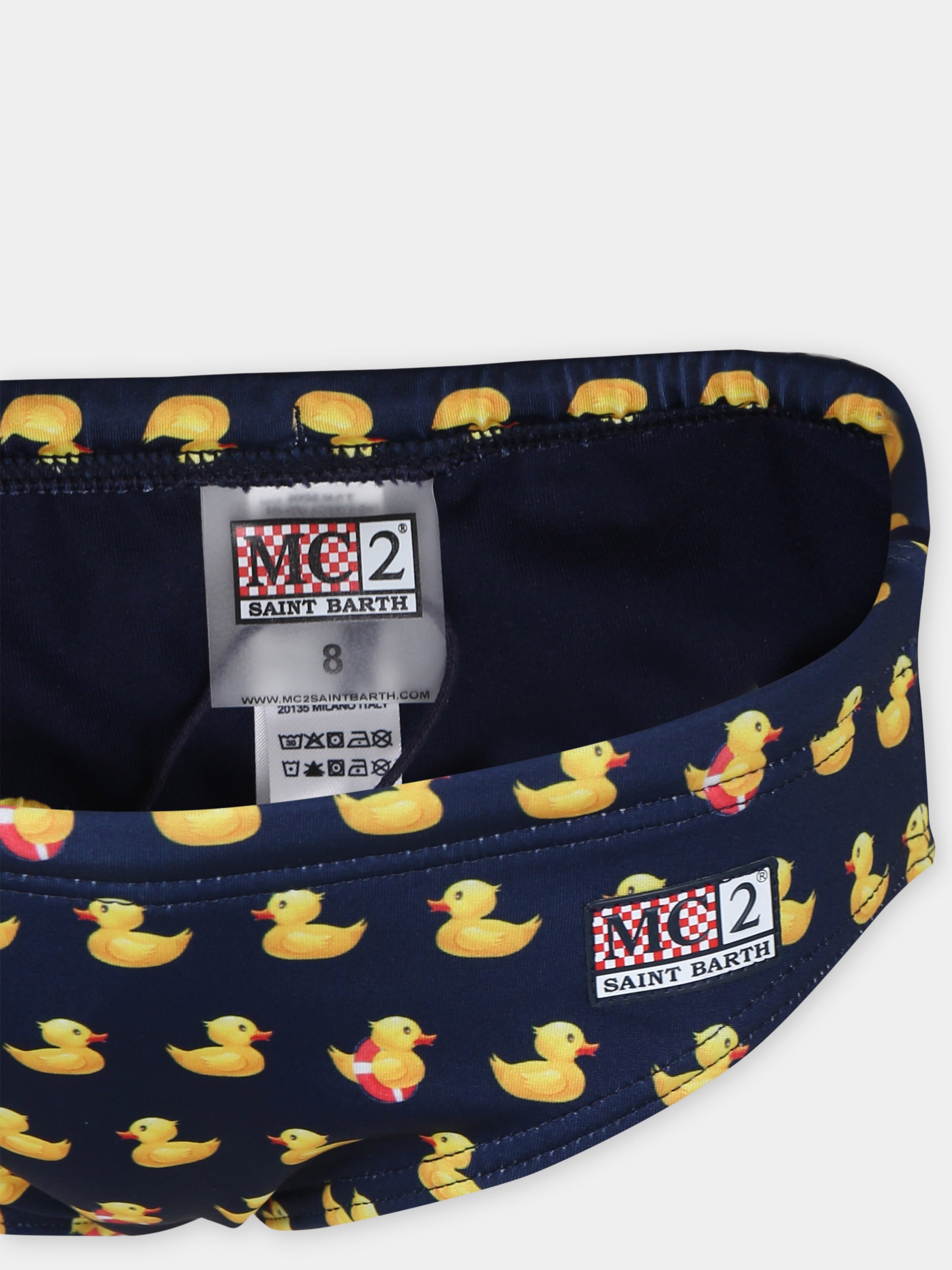 Slip mare blu per bambino con stampa papera,Mc2 Saint Barth,BIL0001 01261F