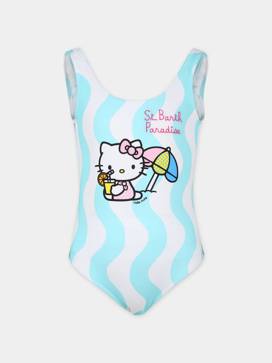 Costume intero bianco per bambina con stampa Hello Kitty,Mc2 Saint Barth,CARA001 01905F