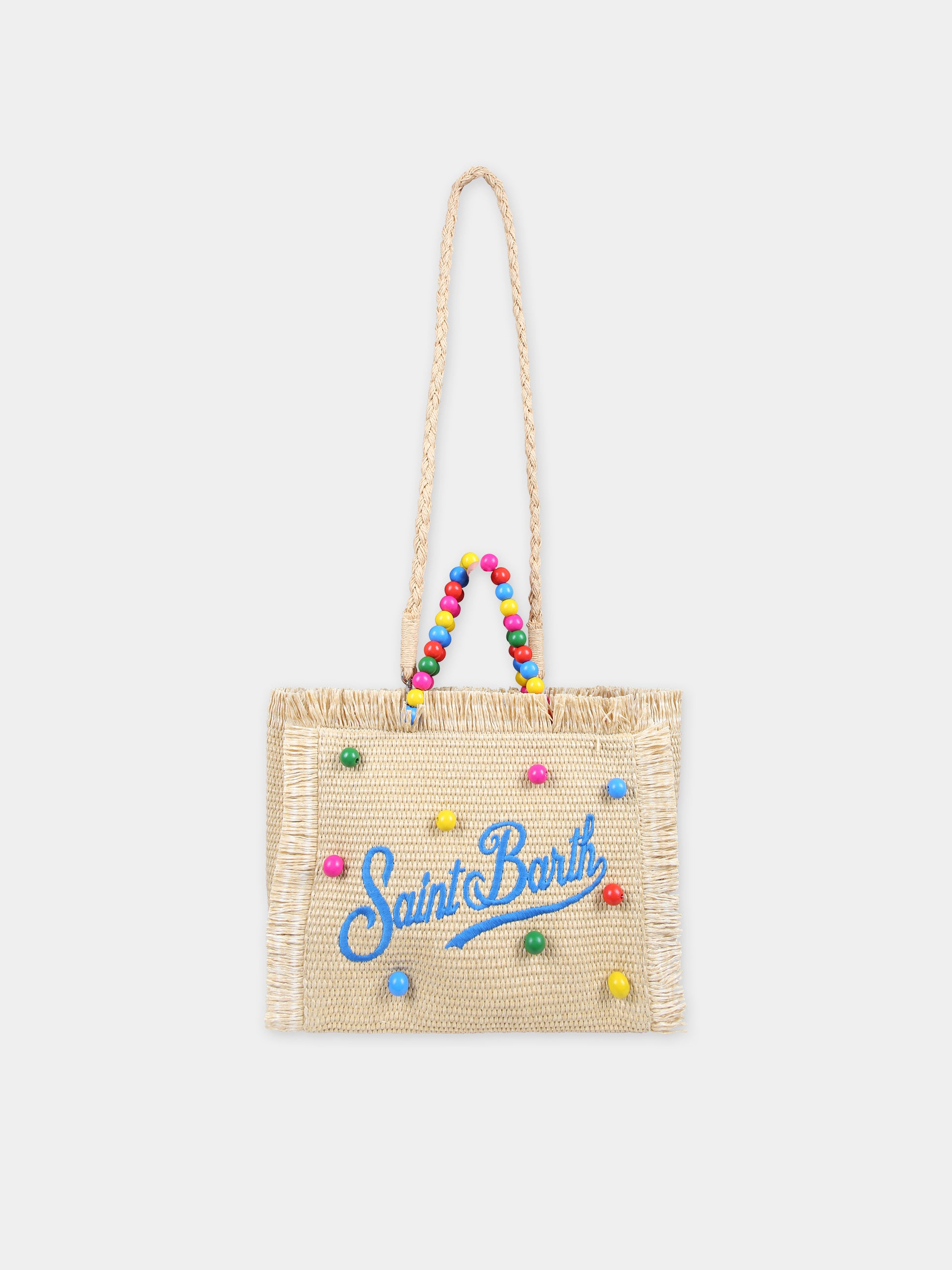 Borsa mare beige per bambina con logo,Mc2 Saint Barth,COL0017 00386F