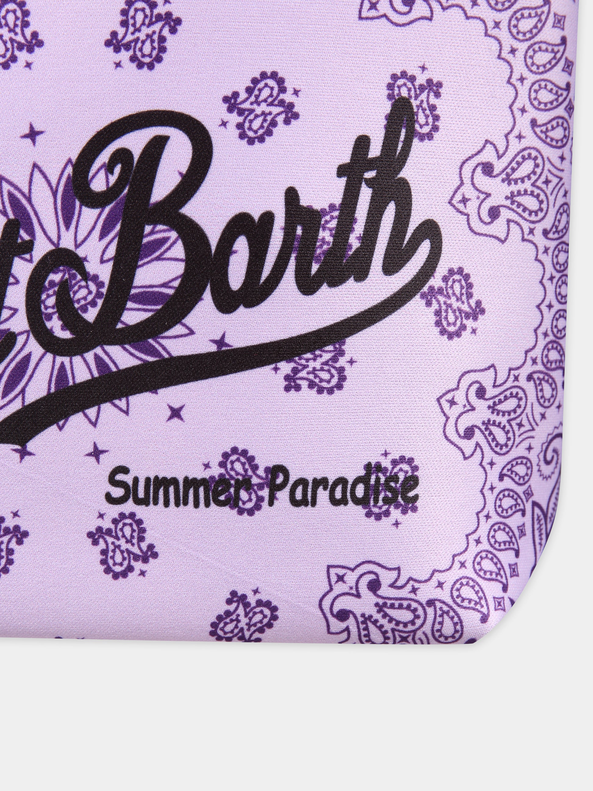 Pochette viola per bambina con logo e stampa paisley,Mc2 Saint Barth,ALIN001 01805F