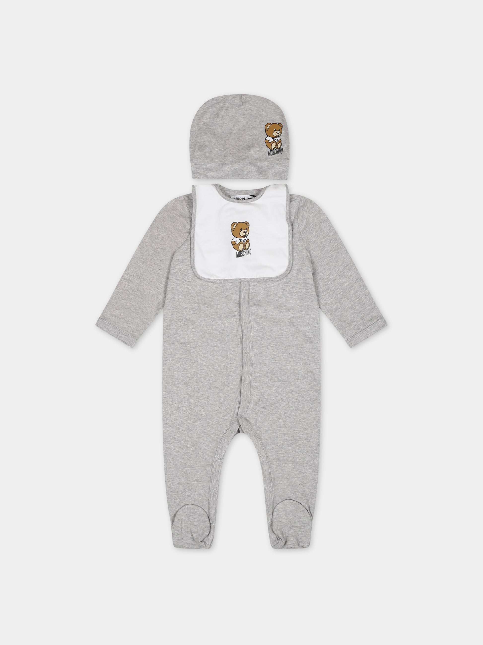 Set grigio per neonati con Teddy Bear,Moschino Kids,MUY04R LBA10 60926