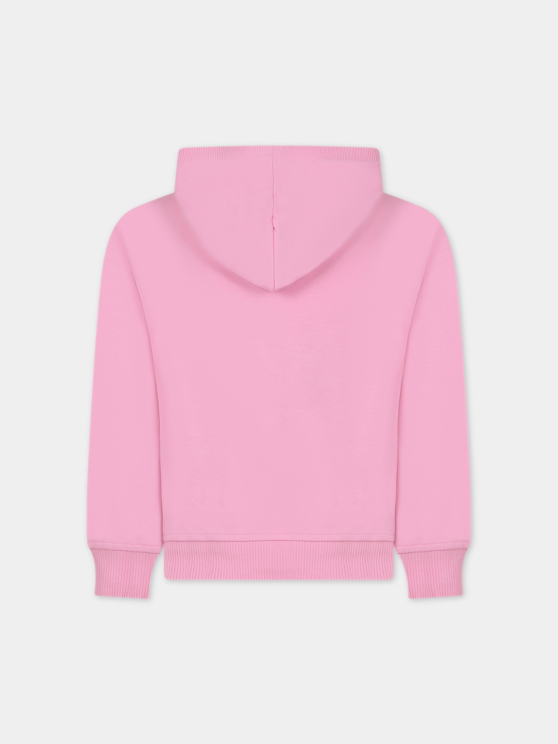 Felpa rosa per bambina con stampa Teddy Bears,Moschino Kids,HUF07B LCA34 51473