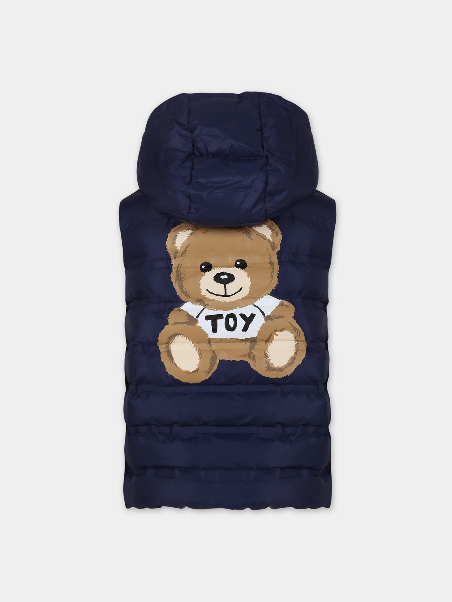 Gilet blu per bambino con Teddy Bear e logo,Moschino Kids,HUS03U L3A69 40016