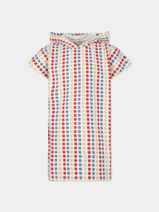 Vestito avorio per bambina con motivo geometrico,Coco Au Lait,16COCO S002