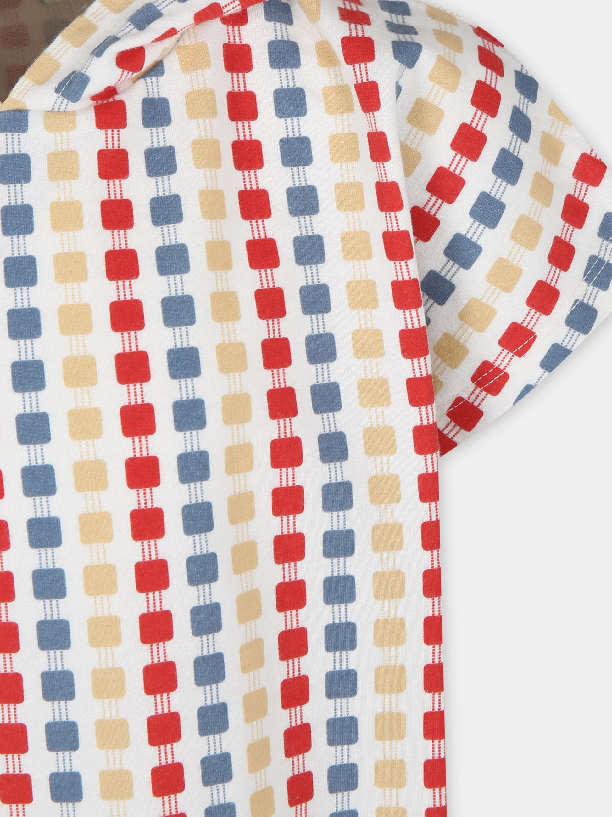 Vestito avorio per bambina con motivo geometrico,Coco Au Lait,16COCO S002