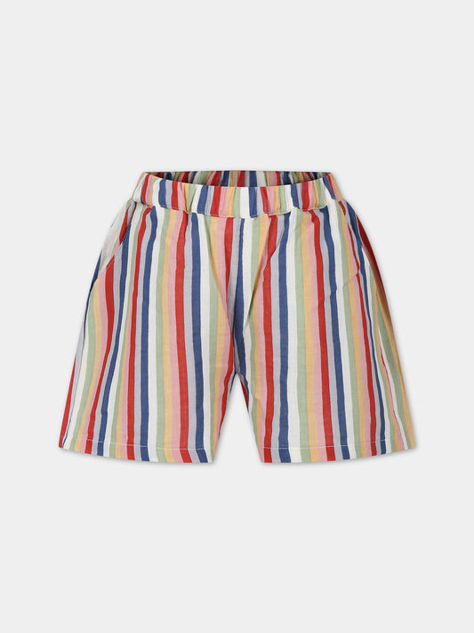 Shorts multicolor per bambini con motivo a righe,Coco Au Lait,16COCO S059