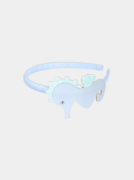 Cerchietto azzurro per bambina con cavalluccio marino,Illy Trilly,SEA HORSE LIGHT BLUE